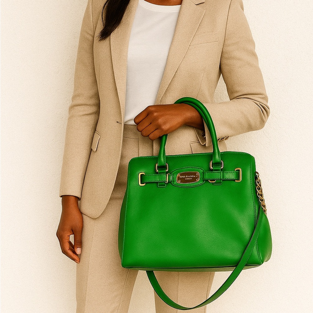 Rare Michael Kors Kelly Green Leather Satchel– Bold & Beautiful